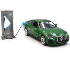 Іграшкова машинка BMW I4 M50 2021 (G26) з зарядною станцією Автопром 68714 зелена 68714G фото