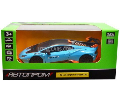 Іграшкова машинка Lamborghini Huracan STO 1:32 Автопром 68716A синя 68716AB фото