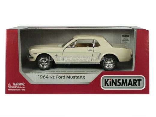 Іграшкова металева машинка Kinsmart Ford Mustang 1964 1/2 білий KT5351WW фото