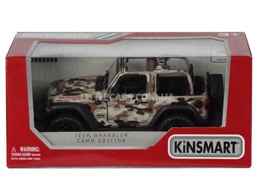 Металлическая модель машины Kinsmart Jeep Wrangler Cabrio коричневый камуфляж KT5420WABR фото