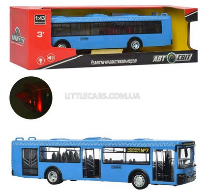 Іграшковий Автобус Автосвіт синій 1:43 AS1827 фото