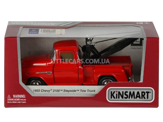 Іграшкова металева машинка Kinsmart Chevrolet 3100 Stepside 1955 Tow truck червоний KT5378WR фото