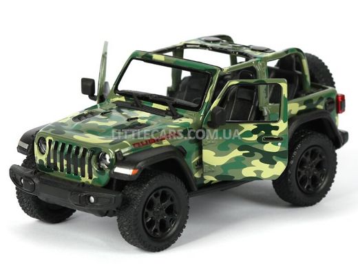 Іграшкова металева машинка Kinsmart Jeep Wrangler Cabrio зелений камуфляж KT5420WAGN фото