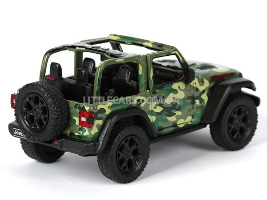 Металлическая модель машины Kinsmart Jeep Wrangler Cabrio зеленый камуфляж KT5420WAGN фото