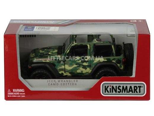 Металлическая модель машины Kinsmart Jeep Wrangler Cabrio зеленый камуфляж KT5420WAGN фото