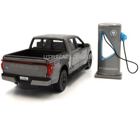 Іграшкова машинка Ford F-150 Lightning 1:36 з зарядною станцією Автопром 68726 сірий 68726G фото