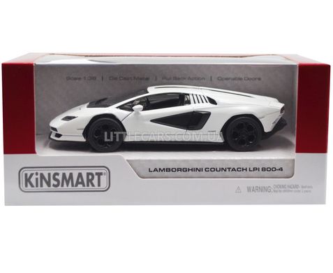 Игрушечная металлическая машинка Lamborghini Countach LPI 800-4 1:38 Kinsmart KT5437W белая KT5437WW фото