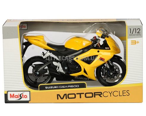 Мотоцикл Maisto Suzuki GSX-R600 1:12 жовтий 311017 фото