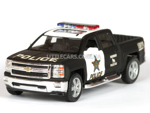 Kinsmart Chevrolet Silverado 2014 Police черный матовый