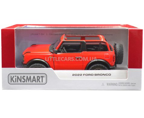 Игрушечная металлическая машинка Ford Bronco 2022 1:34 Kinsmart KT5438WA красный KT5438WAR фото