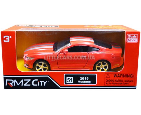 Игрушечная металлическая машинка Ford Mustang 2015 1:38 RMZ City 554029 красный с полосами 554029CR фото