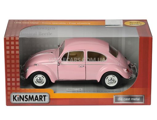 Іграшкова металева машинка Kinsmart Volkswagen Classical Beetle 1967 1:24 рожевий KT7002WYPN фото