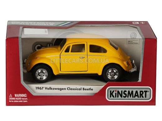 Металлическая модель машины Kinsmart Volkswagen Beetle Classical 1967 желтый матовый KT5057WMY фото