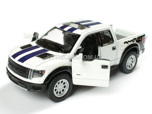 Іграшкова металева машинка Kinsmart Ford F-150 SVT Raptor Super Crew білий з наклейкою KT5365WFW фото