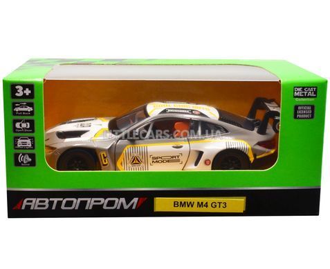 Іграшкова машинка BMW M4 GT3 1:32 Автопром 68715A сіра 68715AG фото