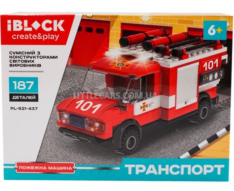 Конструктор Пожежна машина IBLOCK PL-921-437 серія Транспорт 187 деталей PL-921-437_4 фото