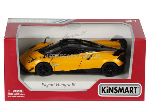Іграшкова металева машинка Kinsmart Pagani Huayra BC жовта KT5400WY фото