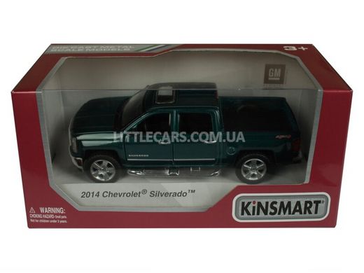 Металлическая модель машины Kinsmart Chevrolet Silverado 2014 зеленый KT5381WGN фото
