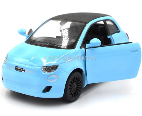 Игрушка металлическая машинка Fiat 500e 1:28 Kinsmart KT5440W голубой KT5440WYB фото