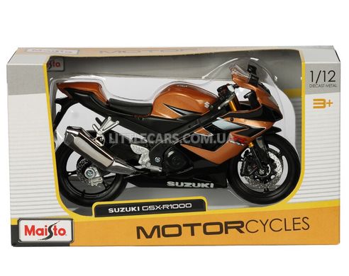 Мотоцикл Maisto Suzuki GSX-R1000 1:12 черно-коричневый 311011 фото
