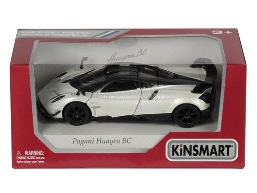 Іграшкова металева машинка Kinsmart Pagani Huayra BC біла KT5400WW фото