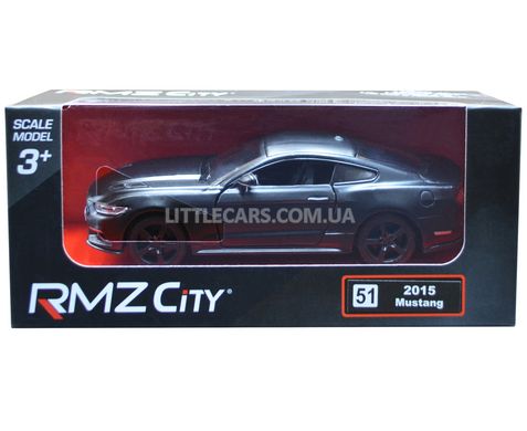 Игрушечная металлическая машинка Ford Mustang 2015 1:38 RMZ City 554029M черный матовый 554029MBL фото