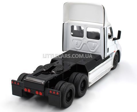 Іграшкова модель вантажівки Freightliner eCascadia з причепом 1:64 Kinsmart KT1303W біла KT1303WW фото