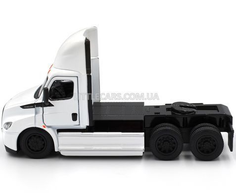 Іграшкова модель вантажівки Freightliner eCascadia з причепом 1:64 Kinsmart KT1303W біла KT1303WW фото