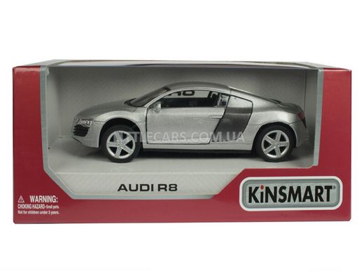 Іграшкова металева машинка Kinsmart Audi R8 сіра KT5315WLG фото
