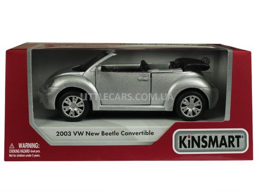 Іграшкова металева машинка Kinsmart Volkswagen New Beetle Convertible 2003 сірий KT5073WGR фото