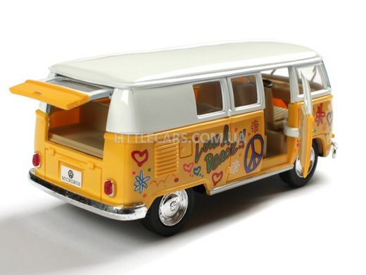 Металлическая модель машины Kinsmart Volkswagen Classical Bus 1962 желтый с наклейкой KT5060WFY фото