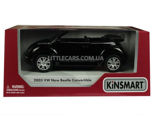 Іграшкова металева машинка Kinsmart Volkswagen New Beetle Convertible 2003 чорний KT5073WBL фото