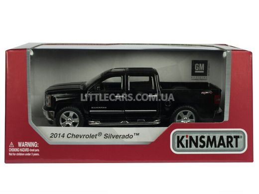 Металлическая модель машины Kinsmart Chevrolet Silverado 2014 черный KT5381WBL фото