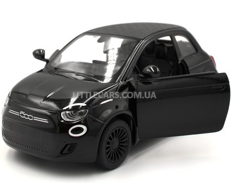 Іграшкова металева машинка Fiat 500e 1:28 Kinsmart KT5440W чорний KT5440WBL фото