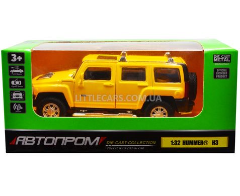 Іграшкова металева машинка Hummer H3 Автопром 68321 1:32 жовтий 68321Y фото