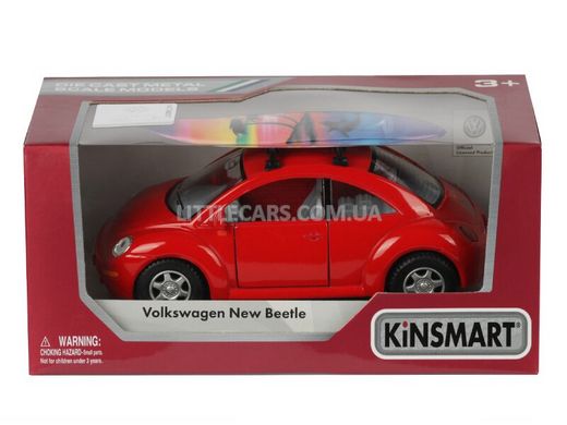 Іграшкова металева машинка Kinsmart Volkswagen New Beetle червоний з дошкою для серфінгу KT5028WSR фото