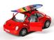 Іграшкова металева машинка Kinsmart Volkswagen New Beetle червоний з дошкою для серфінгу KT5028WSR фото 2