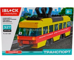 Конструктор трамвай IBLOCK PL-921-380 серія Транспорт 327 деталей жовто-червоний PL-921-380 фото