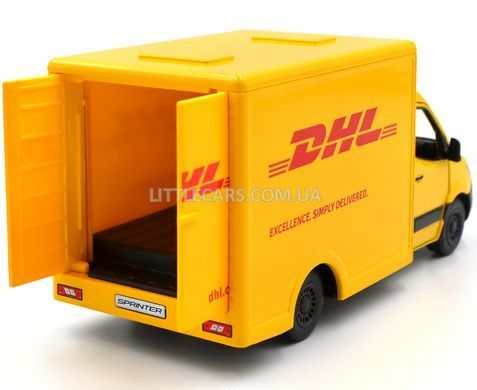 Іграшкова машинка Mercedes-Benz Sprinter VS30 (W907/W910) DHL 1:48 Kinsmart KT5475W жовтий KT5475W фото