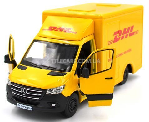 Іграшкова машинка Mercedes-Benz Sprinter VS30 (W907/W910) DHL 1:48 Kinsmart KT5475W жовтий KT5475W фото