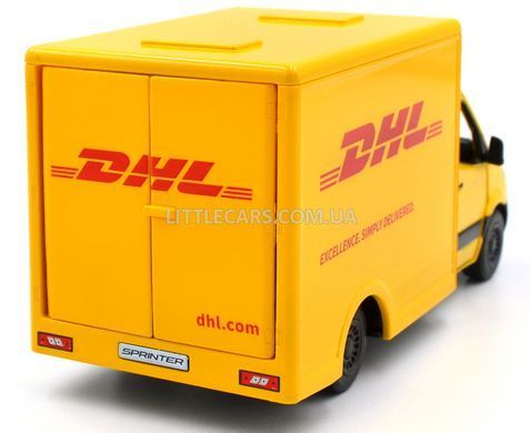 Іграшкова машинка Mercedes-Benz Sprinter VS30 (W907/W910) DHL 1:48 Kinsmart KT5475W жовтий KT5475W фото