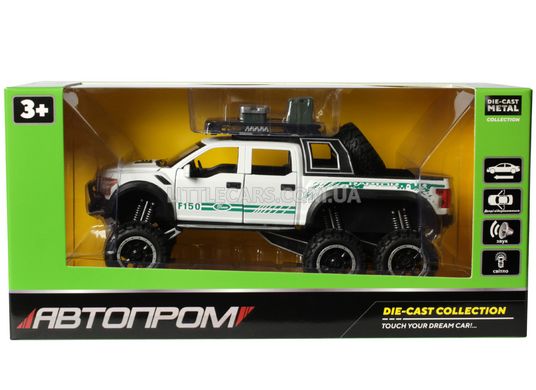 Іграшкова металева машинка Ford F-150 Raptor 6х6 1:26 білий 7682W фото