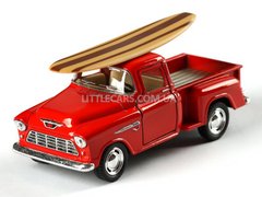 Моделька машины Kinsmart Chevrolet Chevy Stepside Pick-UP красный с доской для серфинга KT5330WS1R фото