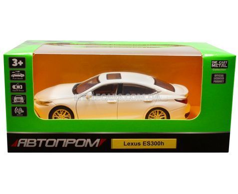Іграшкова металева машинка Lexus ES300h 1:36 Автопром 68713 білий 68713W фото
