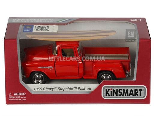 Іграшкова металева машинка Kinsmart Chevrolet Chevy Stepside Pick-UP червоний з дошкою для серфингу KT5330WS1R фото