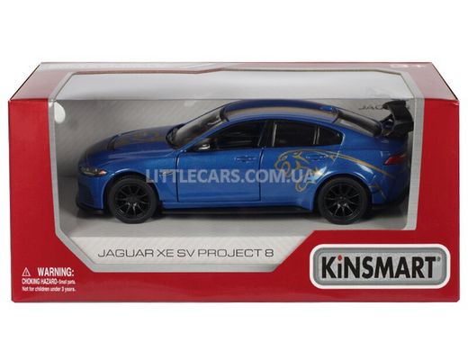 Металлическая модель машины Kinsmart Jaguar XE SV Progect 8 синий с наклейкой KT5416WFB фото