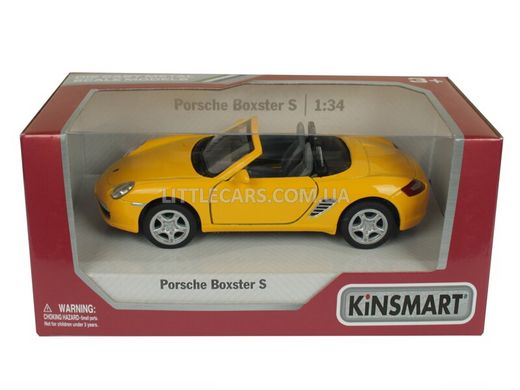 Іграшкова металева машинка Kinsmart Porsche Boxster S жовтий KT5302WY фото