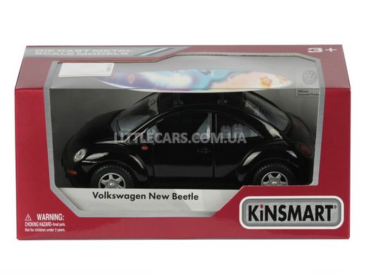 Іграшкова металева машинка Kinsmart Volkswagen New Beetle чорний з дошкою для серфінгу KT5028WSBL фото