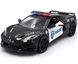 Поліцейська металева машинка Chevrolet Corvette 2021 1:36 Kinsmart KT5432W KT5432WP фото 1