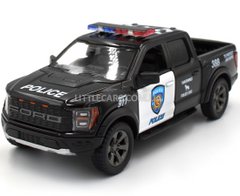 Поліцейська металева машинка Ford F-150 Raptor 2022 1:46 Kinsmart KT5436WP чорний KT5436WP фото